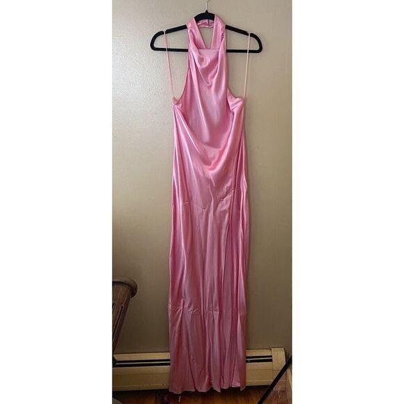 Amanda Uprichard Samba Gown 100% SILK Flamingo Pink Revolve Sz XL $321 NWOT - Picture 12 of 14